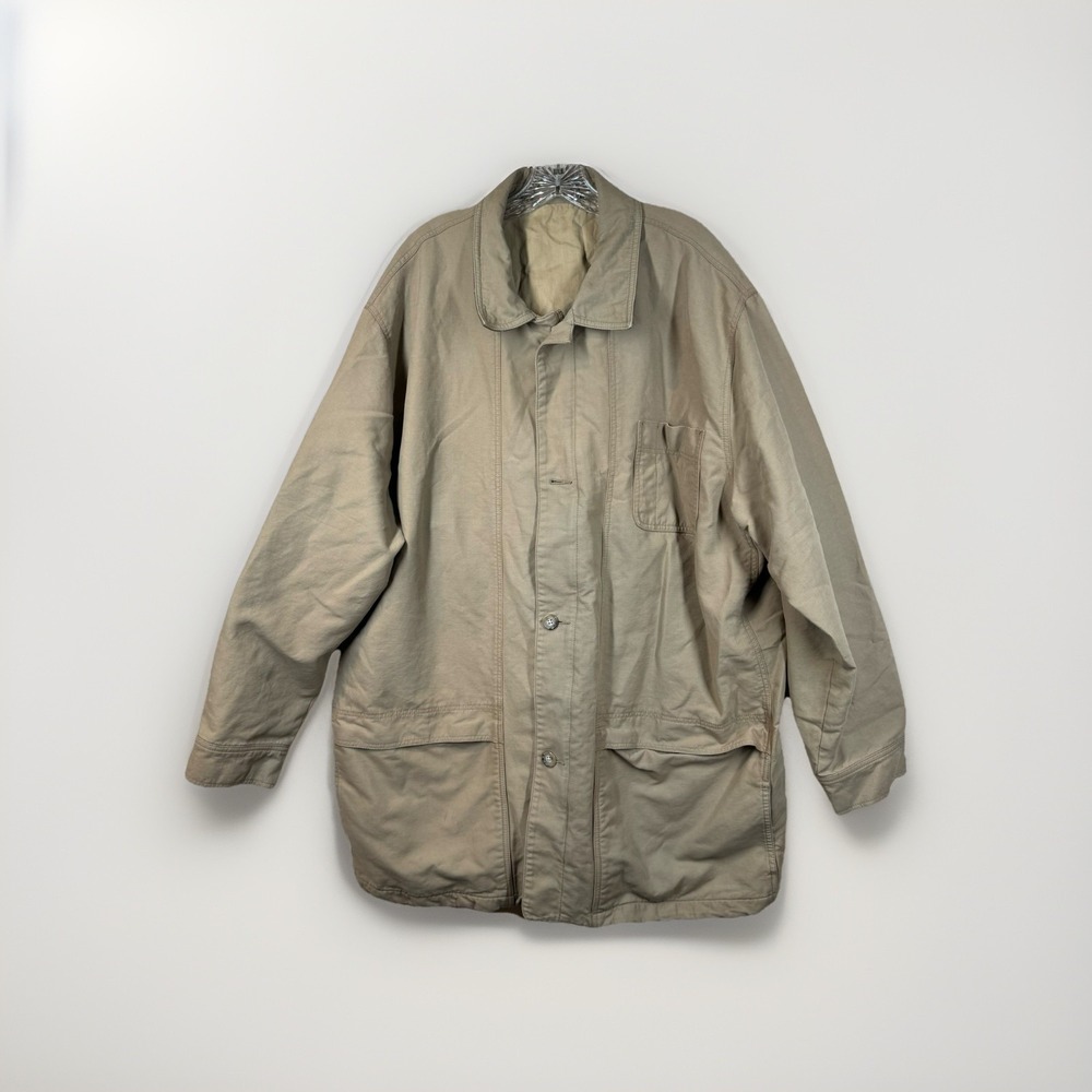 Talbots Mens Unisex Sz 2X Vtg Barn Coat Chore Workwear Microsanded Canvas Jacket